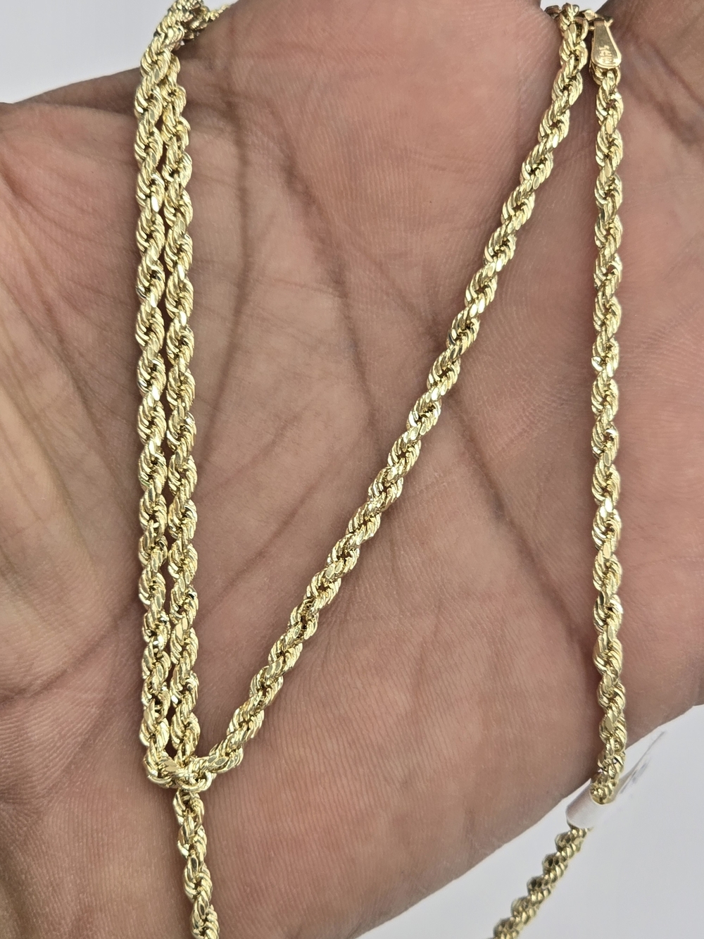 14k Real Gold Rope Chain 3mm 22 Inches - Picture 3 of 10